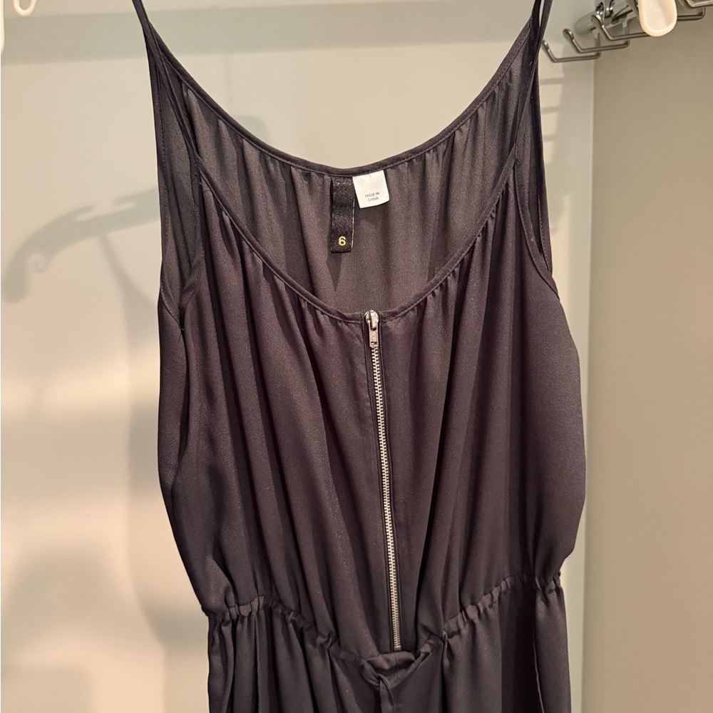 H&M Slate Blue Sleeveless Jumpsuit with Zip Front